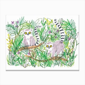 Jungle Lemurs Canvas Print