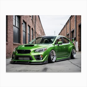 Green Subaru Wrx Canvas Print