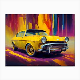 Yellow Car Painting 3 Canvas Print