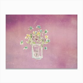 Watercolor Flowers In A Vase Canvas Print