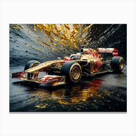 Gold F1 Car Canvas Print