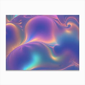 Abstract Image With Swirling, Flowing, Iridescent Colors, Resembling Liquid Or A Cosmic Nebula Canvas Print