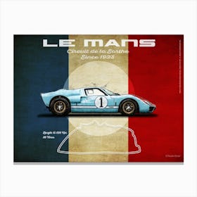 Le Mans GT40 Ken Miles Landscape Canvas Print