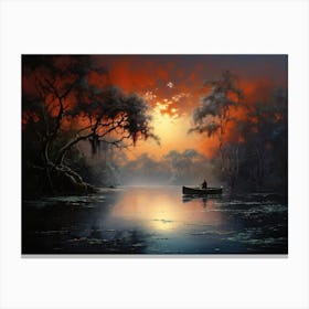 Sunset In The Woods Canvas Print