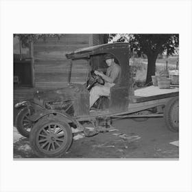 Tenant Farmer In Truck After Returning From Market In Muskogee, Oklahoma By Russell Lee Canvas Print