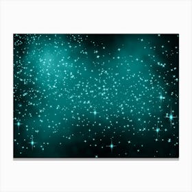 Teal Shining Star Background Canvas Print