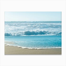 Perfect Aqua Ocean Waves On The Beach Canvas Print