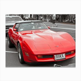 Red Corvette Canvas Print