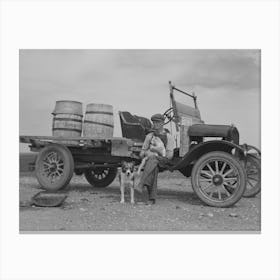 Herman Gerling, Barrels On Truck Are For Hauling Water, Near Wheelock, North Dakota By Russell Lee Canvas Print