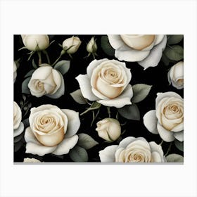 Default A Stunning Watercolor Painting Of Vibrant White Roses 0 (2) (1) Canvas Print