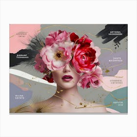 Woman With Flowers On Her Head 4 Canvas Print