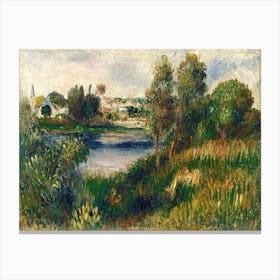 Landscape At Vétheuil, Pierre Auguste Renoir Canvas Print