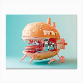 3D Burger In Space Canvas Print