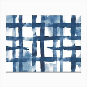 Blue And White Checkered Canvas Print Canvas Print