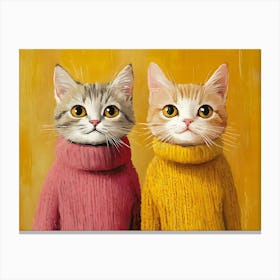 Cats In Sweaters 3 Canvas Print