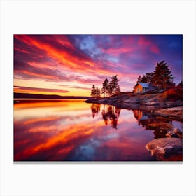 Sunset In Sweden Canvas Print