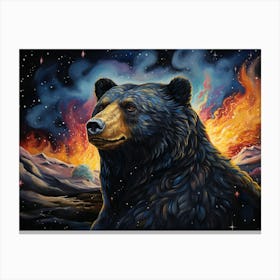 Bear On Fire Canvas Print