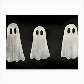 Ghosts On A Black Background Canvas Print