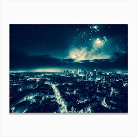 Cityscape At Night 15 Canvas Print