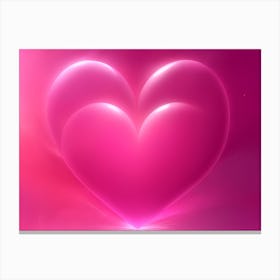 A Glowing Pink Heart Vibrant Horizontal Composition 39 Canvas Print