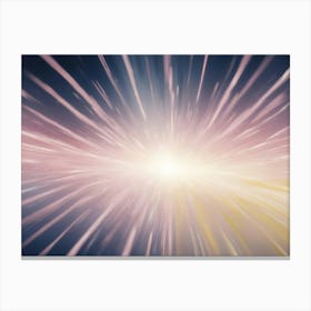 Abstract Image Of A White Light Radiating Outwards, Creating A Sense Of Speed And Motion Canvas Print