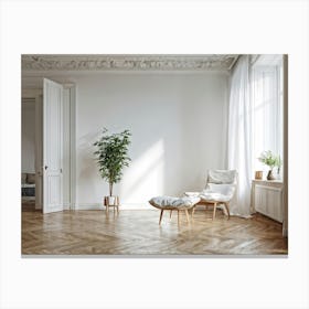 Empty Room With White Walls Canvas Print