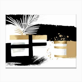 Black And Gold 92 Canvas Print