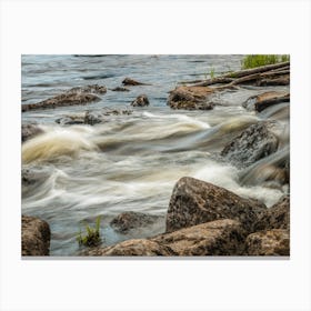 Water Rushing Over Rocks Canvas Print