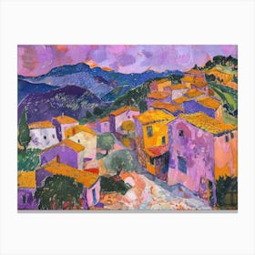 Village Harmony Painting Inspired By Paul Cezanne Canvas Print