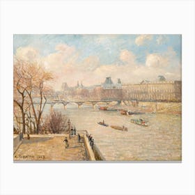 The Louvre From The Pont Neuf, Camille Pisarro Canvas Print