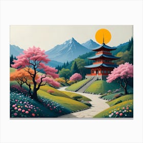 Asian Landscape Painting Canvas Print