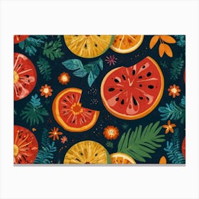 Fruit Slices Seamless Pattern Canvas Print