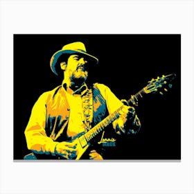 Lonnie Mack Blues Rock Music Guitarist in Pop Art Canvas Print