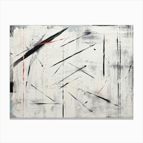 Abstract Design Guided By Hand Drawn Arrows And Markings Sketched With Intuitive Lines On Textured Canvas Print