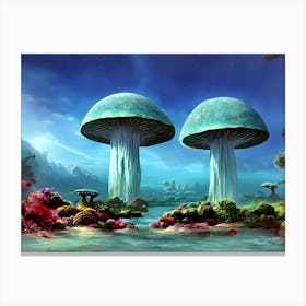 Alien Mushroom Forest 2 Canvas Print