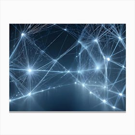 Abstract Image Of A Network Of Glowing Lines And Dots Against A Dark Blue Background, Creating A Sense Of Connection And Energy 1 Canvas Print