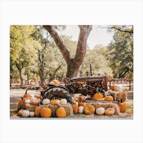 Autumn Tractor Harvest Canvas Print