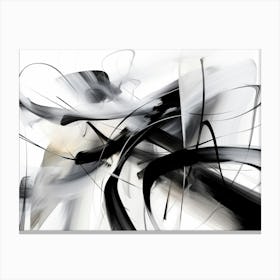 Movement Abstract Black And White 6 Canvas Print