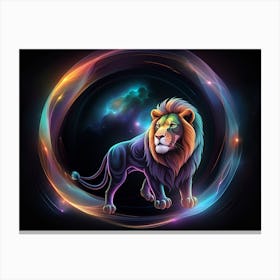 Lion In A Circle 1 Canvas Print