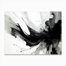 Fluid Dynamics Abstract Black And White 8 Canvas Print