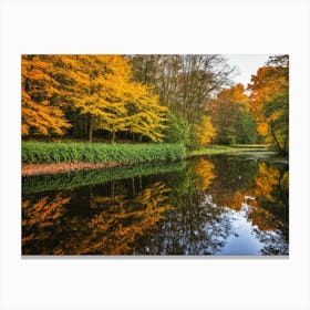 Serene Autumn Reflections 26 Canvas Print