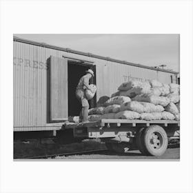 Loading Sacked Potatoes Into Railroad Car, Klamath County, Oregon By Russell Lee Canvas Print