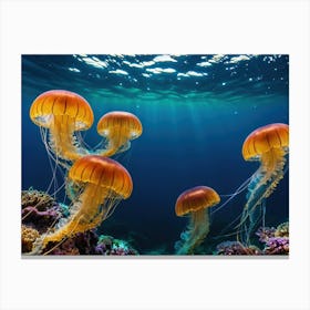 Jellyfishes 5 Canvas Print