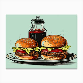 Burgers And Sauce Canvas Print