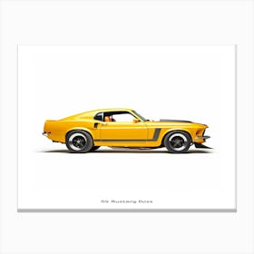 Toy Car 69 Mustang Boss 302 Yellow Poster Canvas Print