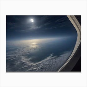 Moon From An Airplane Window Canvas Print