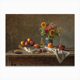 Still Life With Sunflowers Canvas Print