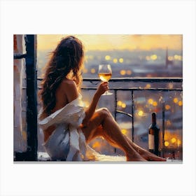 Golden Wine Hedonism On A Summer Eve Canvas Print