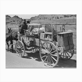 Chuck And Bedroll Wagon Of The Tank Gang On The Highway, Near Marfa, Texas By Russell Lee Canvas Print