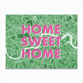 Home Sweet Home London Green Print Canvas Print